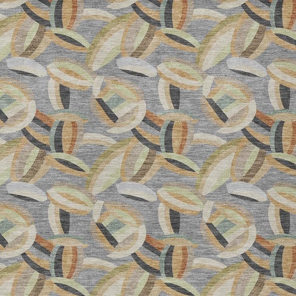 10' X 14' Gray And Charcoal Abstract Washable Indoor Outdoor Area Rug HomeRoots