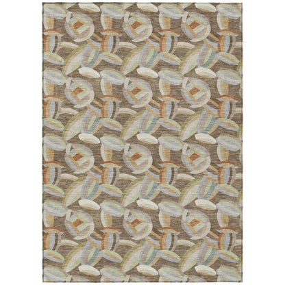 3' X 5' Brown And Ivory Abstract Washable Indoor Outdoor Area Rug HomeRoots