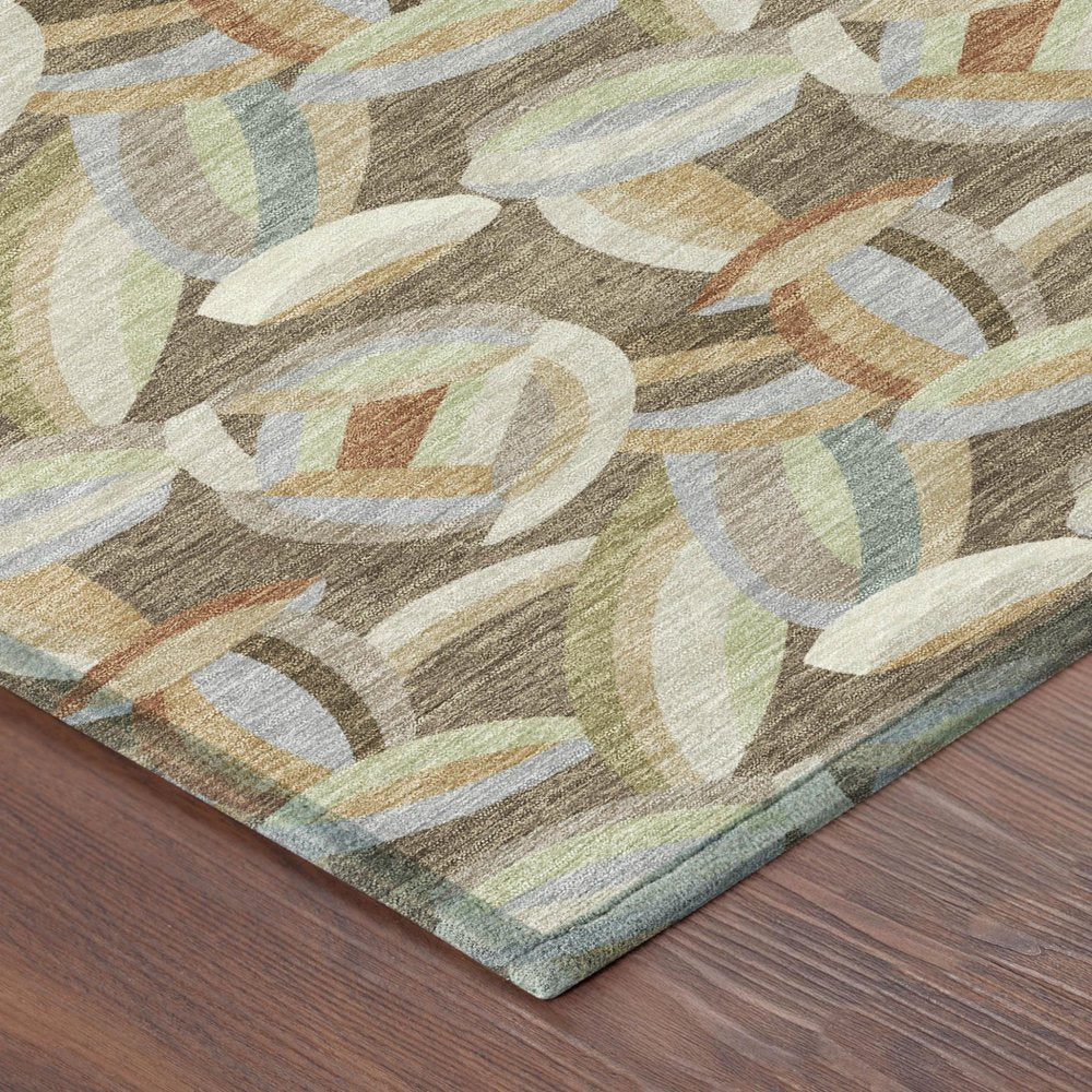 3' X 5' Brown And Ivory Abstract Washable Indoor Outdoor Area Rug HomeRoots