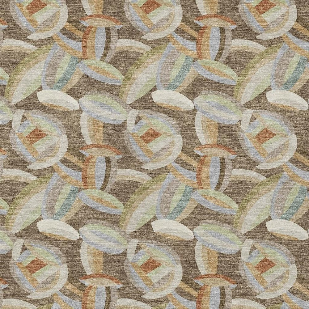 3' X 5' Brown And Ivory Abstract Washable Indoor Outdoor Area Rug HomeRoots