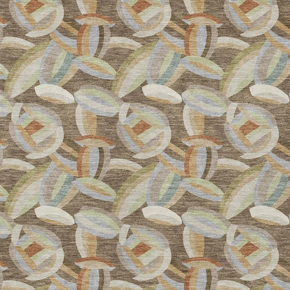 3' X 5' Brown And Ivory Abstract Washable Indoor Outdoor Area Rug HomeRoots
