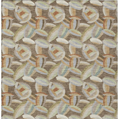 3' X 5' Brown And Ivory Abstract Washable Indoor Outdoor Area Rug HomeRoots