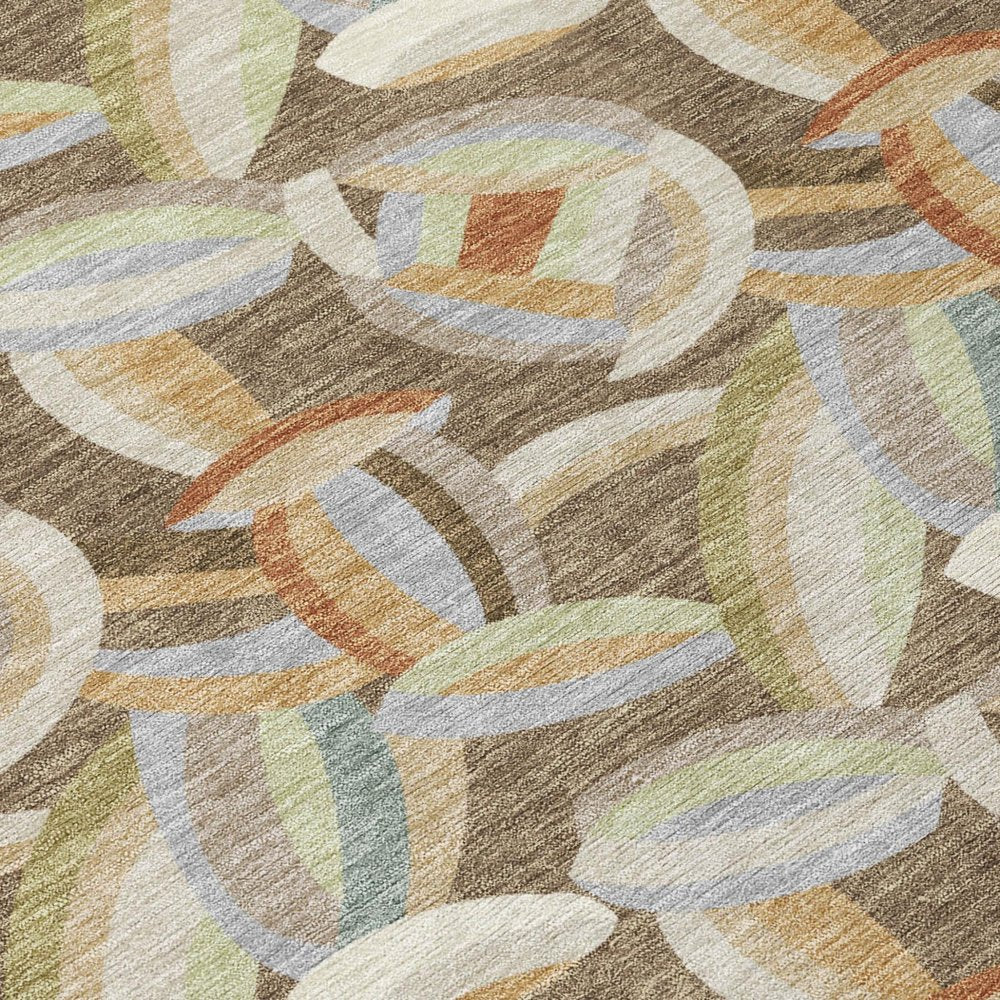 3' X 5' Brown And Ivory Abstract Washable Indoor Outdoor Area Rug HomeRoots
