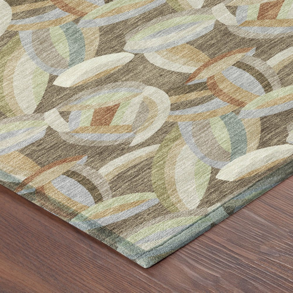 5' X 8' Brown And Ivory Abstract Washable Indoor Outdoor Area Rug HomeRoots