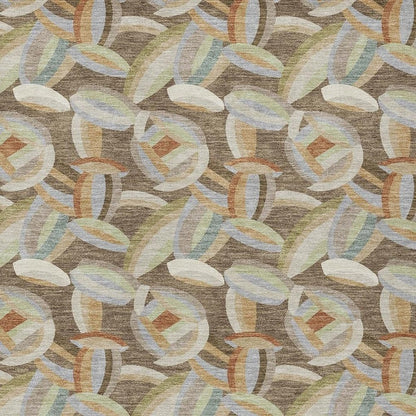 5' X 8' Brown And Ivory Abstract Washable Indoor Outdoor Area Rug HomeRoots