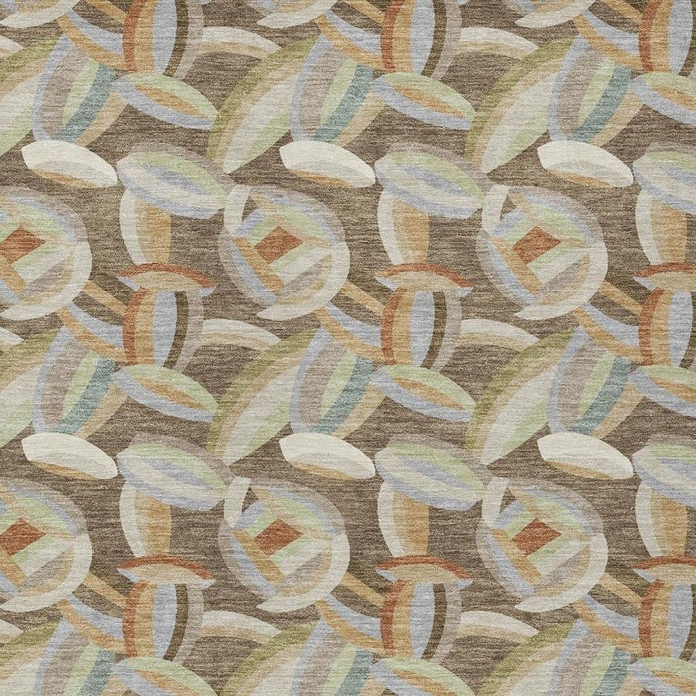 5' X 8' Brown And Ivory Abstract Washable Indoor Outdoor Area Rug HomeRoots