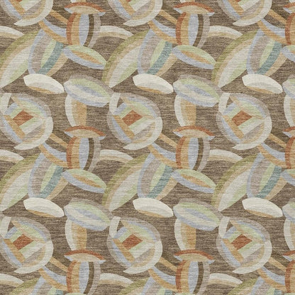 10' X 14' Brown And Ivory Abstract Washable Indoor Outdoor Area Rug HomeRoots