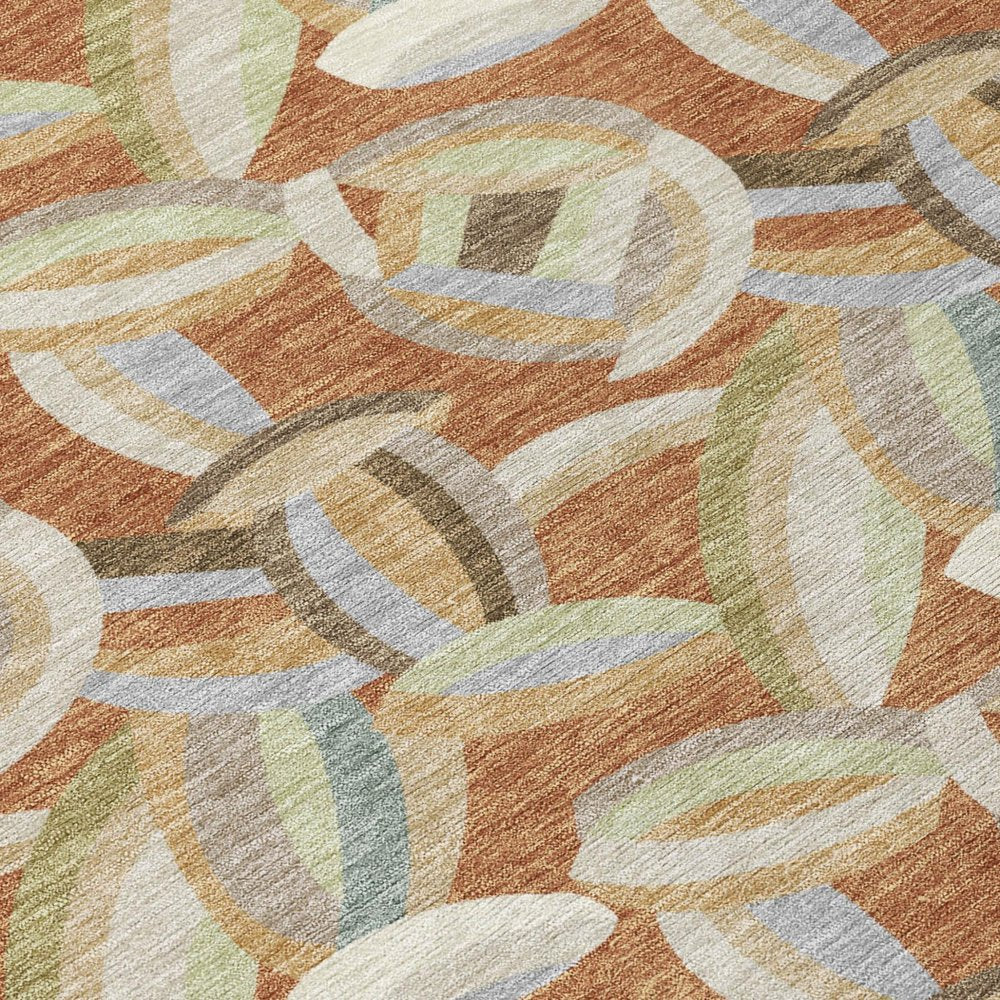 10' X 14' Orange And Brown Abstract Washable Indoor Outdoor Area Rug HomeRoots