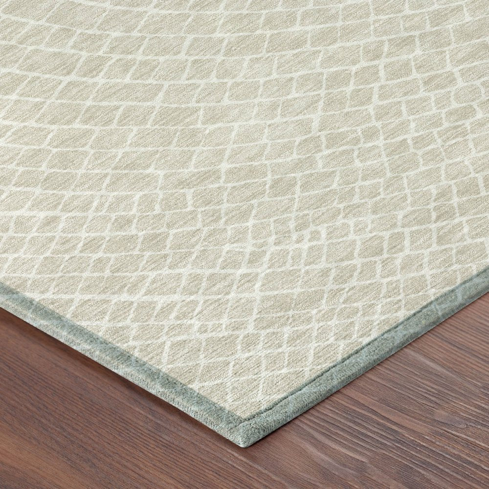 3' X 5' Beige And Ivory Geometric Washable Indoor Outdoor Area Rug HomeRoots