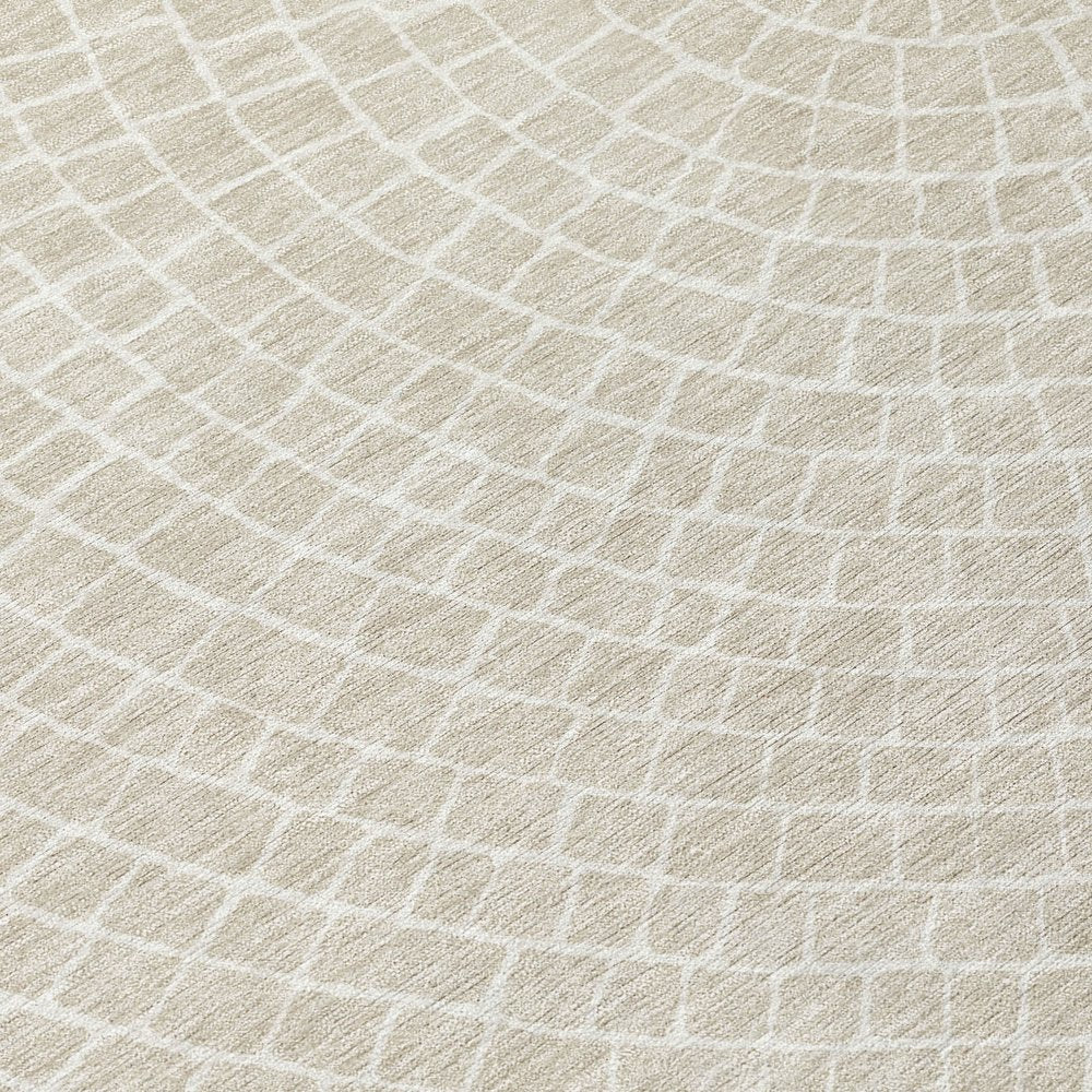 3' X 5' Beige And Ivory Geometric Washable Indoor Outdoor Area Rug HomeRoots