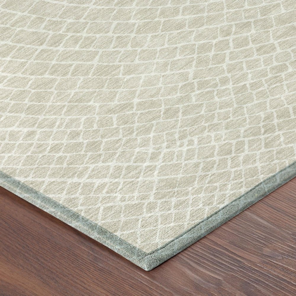 5' X 8' Beige And Ivory Geometric Washable Indoor Outdoor Area Rug HomeRoots