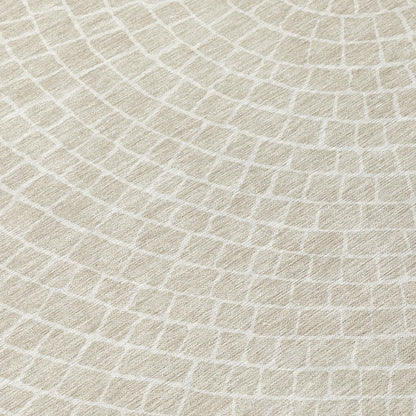 8' X 10' Beige And Ivory Geometric Washable Indoor Outdoor Area Rug
