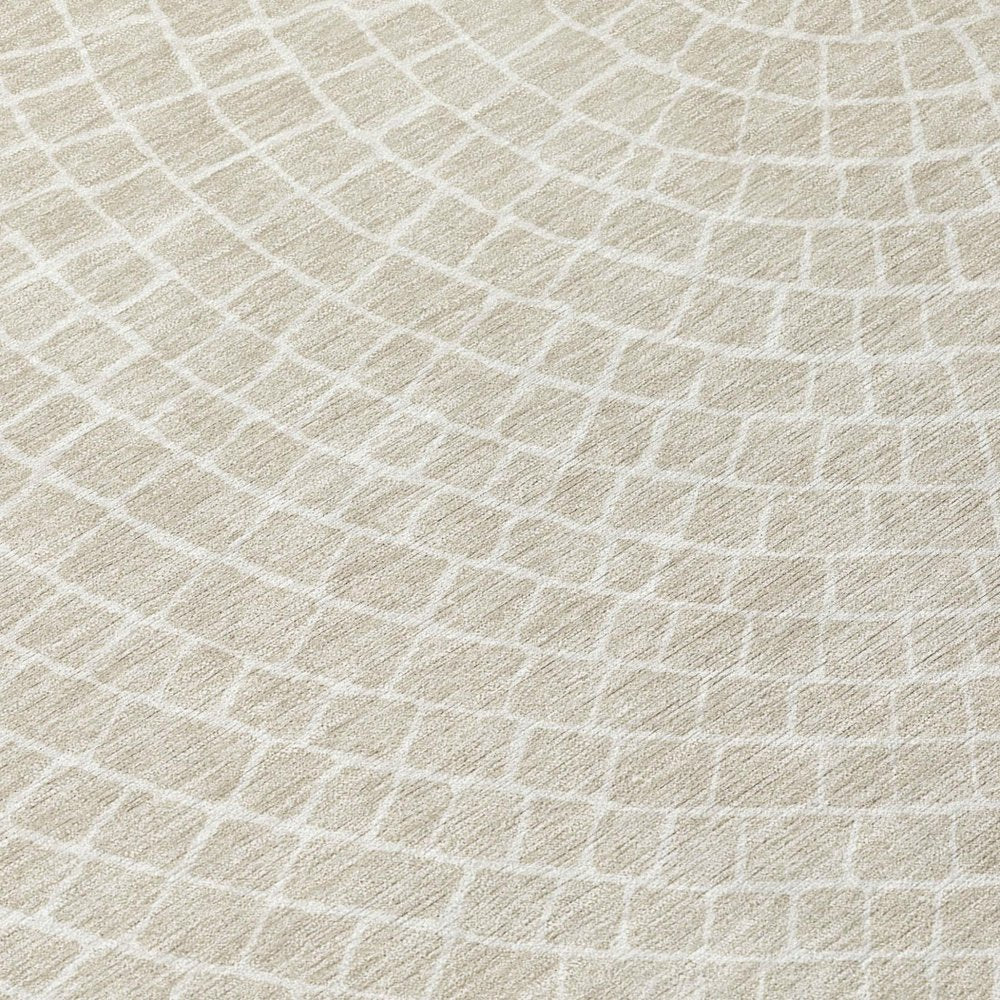 10' X 14' Beige And Ivory Geometric Washable Indoor Outdoor Area Rug HomeRoots