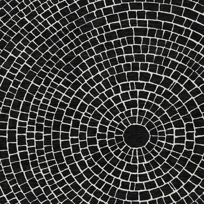 3' X 5' Black And Ivory Geometric Washable Indoor Outdoor Area Rug HomeRoots