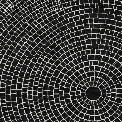 5' X 8' Black And Ivory Geometric Washable Indoor Outdoor Area Rug HomeRoots