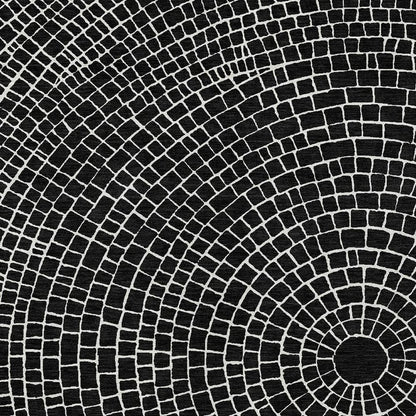 8' X 10' Black And Ivory Geometric Washable Indoor Outdoor Area Rug HomeRoots