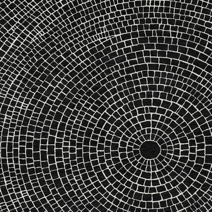 8' X 10' Black And Ivory Geometric Washable Indoor Outdoor Area Rug