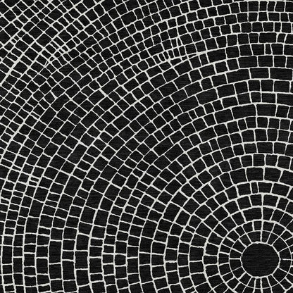 9' X 12' Black And Ivory Geometric Washable Indoor Outdoor Area Rug HomeRoots