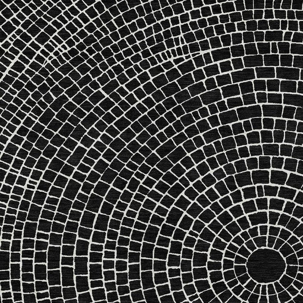 10' X 14' Black And Ivory Geometric Washable Indoor Outdoor Area Rug HomeRoots