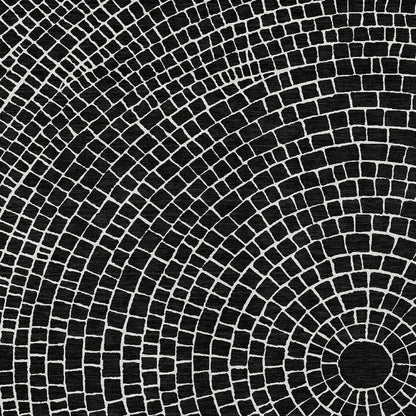 10' X 14' Black And Ivory Geometric Washable Indoor Outdoor Area Rug HomeRoots