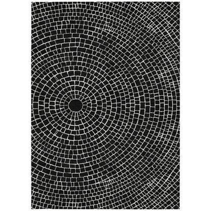 10' X 14' Black And Ivory Geometric Washable Indoor Outdoor Area Rug HomeRoots