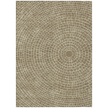 3' X 5' Coffee And Ivory Geometric Washable Indoor Outdoor Area Rug HomeRoots