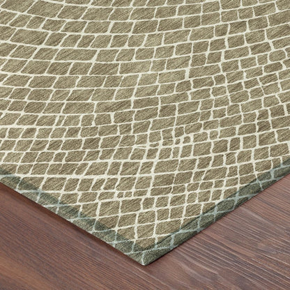 3' X 5' Coffee And Ivory Geometric Washable Indoor Outdoor Area Rug HomeRoots