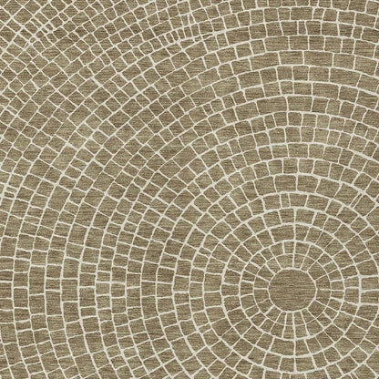 8' X 10' Coffee And Ivory Geometric Washable Indoor Outdoor Area Rug HomeRoots