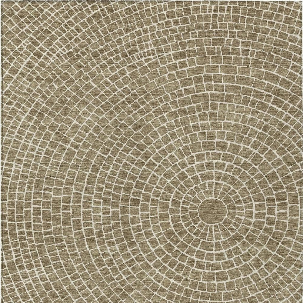8' X 10' Coffee And Ivory Geometric Washable Indoor Outdoor Area Rug HomeRoots