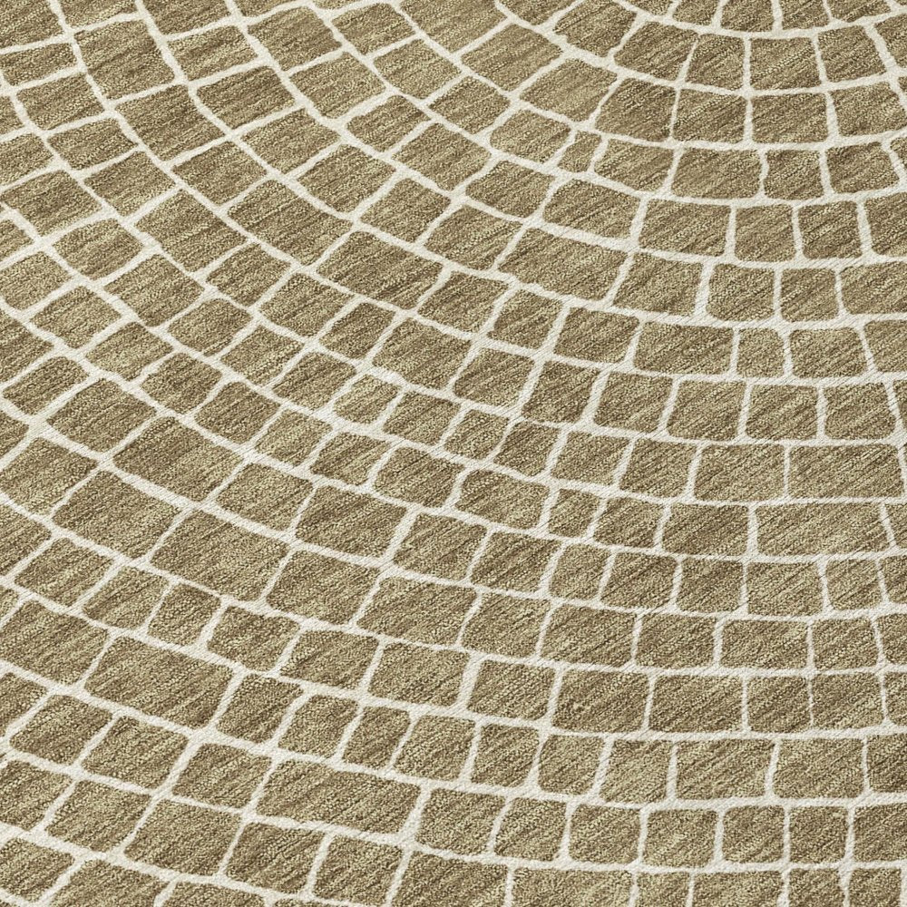 8' X 10' Coffee And Ivory Geometric Washable Indoor Outdoor Area Rug HomeRoots