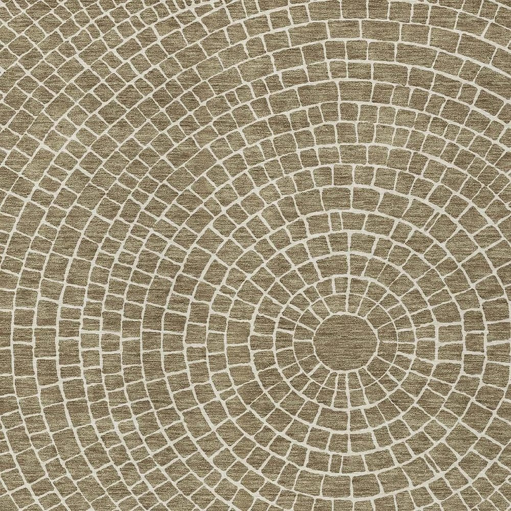 10' X 14' Coffee And Ivory Geometric Washable Indoor Outdoor Area Rug HomeRoots