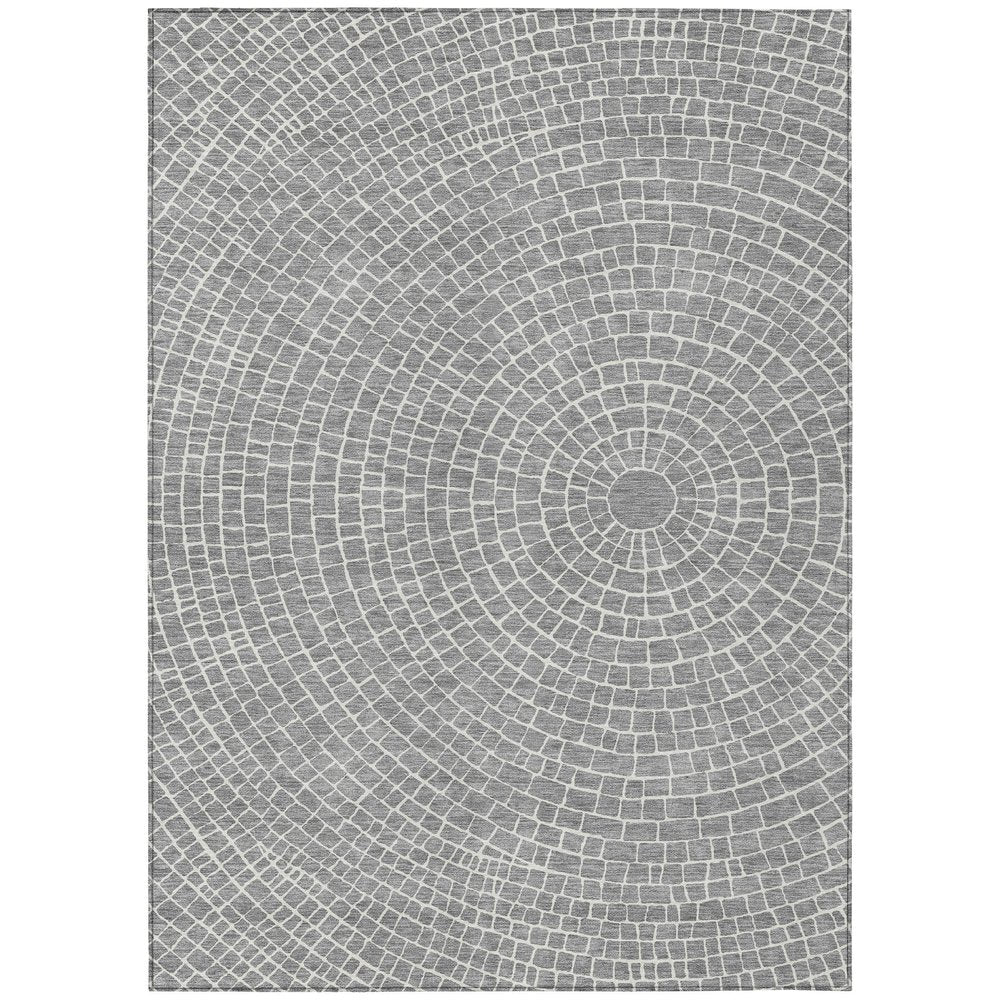 3' X 5' Gray And Ivory Geometric Washable Indoor Outdoor Area Rug HomeRoots