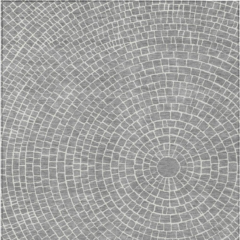 3' X 5' Gray And Ivory Geometric Washable Indoor Outdoor Area Rug HomeRoots