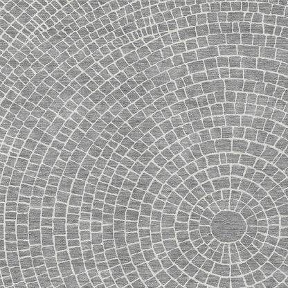 5' X 8' Gray And Ivory Geometric Washable Indoor Outdoor Area Rug HomeRoots