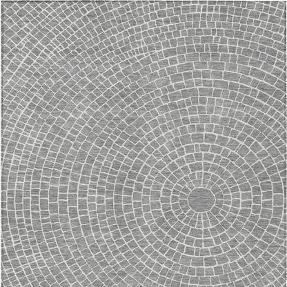 5' X 8' Gray And Ivory Geometric Washable Indoor Outdoor Area Rug HomeRoots