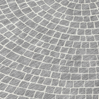 5' X 8' Gray And Ivory Geometric Washable Indoor Outdoor Area Rug HomeRoots
