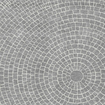 9' X 12' Gray And Ivory Geometric Washable Indoor Outdoor Area Rug HomeRoots