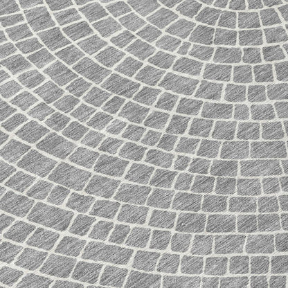 10' X 14' Gray And Ivory Geometric Washable Indoor Outdoor Area Rug HomeRoots