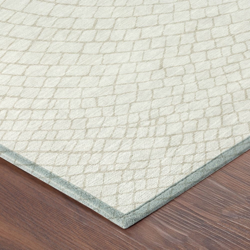 5' X 8' Ivory And Beige Geometric Washable Indoor Outdoor Area Rug HomeRoots