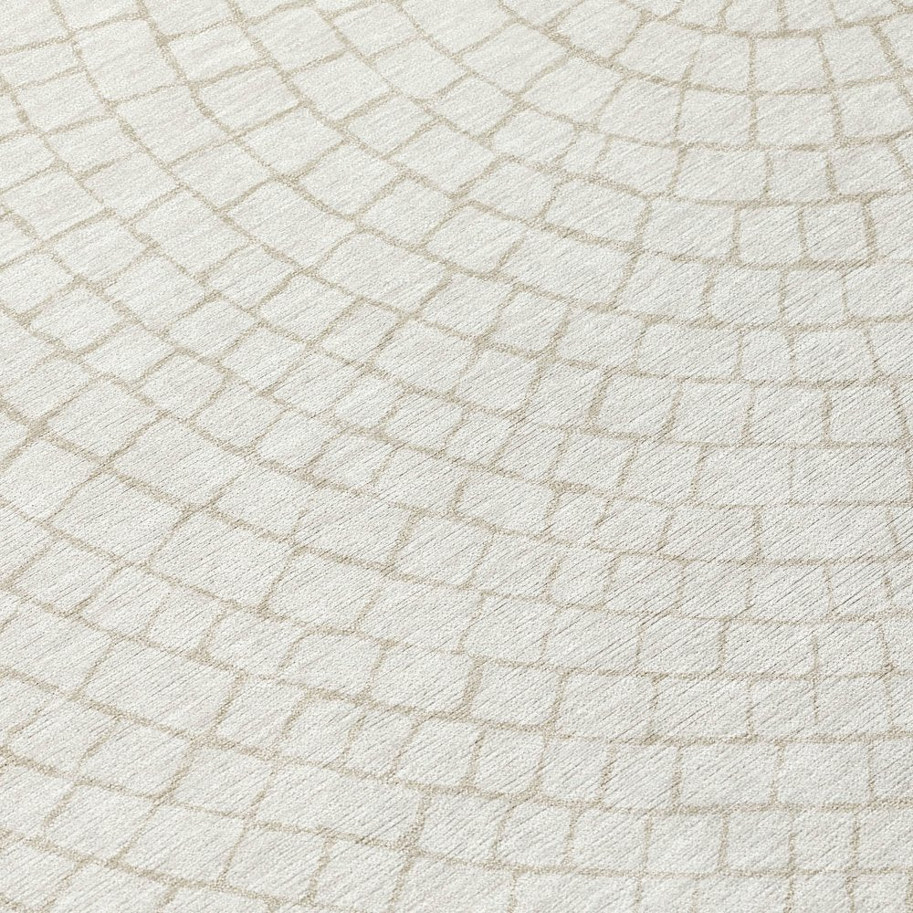 5' X 8' Ivory And Beige Geometric Washable Indoor Outdoor Area Rug HomeRoots