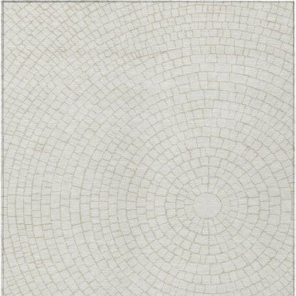 8' X 10' Ivory And Beige Geometric Washable Indoor Outdoor Area Rug HomeRoots