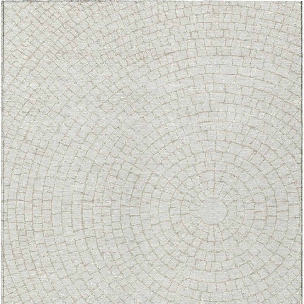 9' X 12' Ivory And Beige Geometric Washable Indoor Outdoor Area Rug HomeRoots