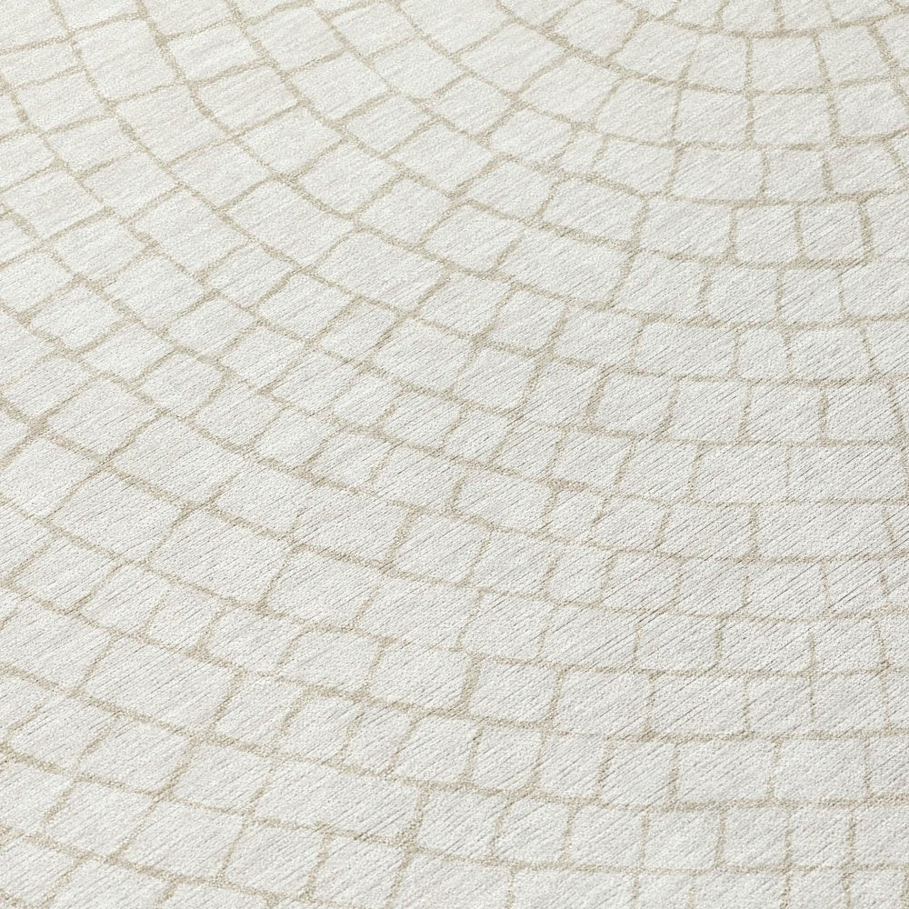 9' X 12' Ivory And Beige Geometric Washable Indoor Outdoor Area Rug HomeRoots