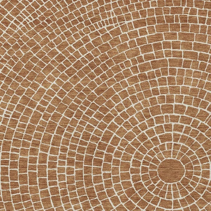 5' X 8' Rust And Ivory Geometric Washable Indoor Outdoor Area Rug HomeRoots