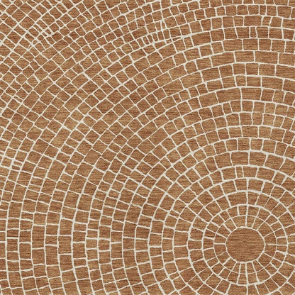 9' X 12' Rust And Ivory Geometric Washable Indoor Outdoor Area Rug HomeRoots