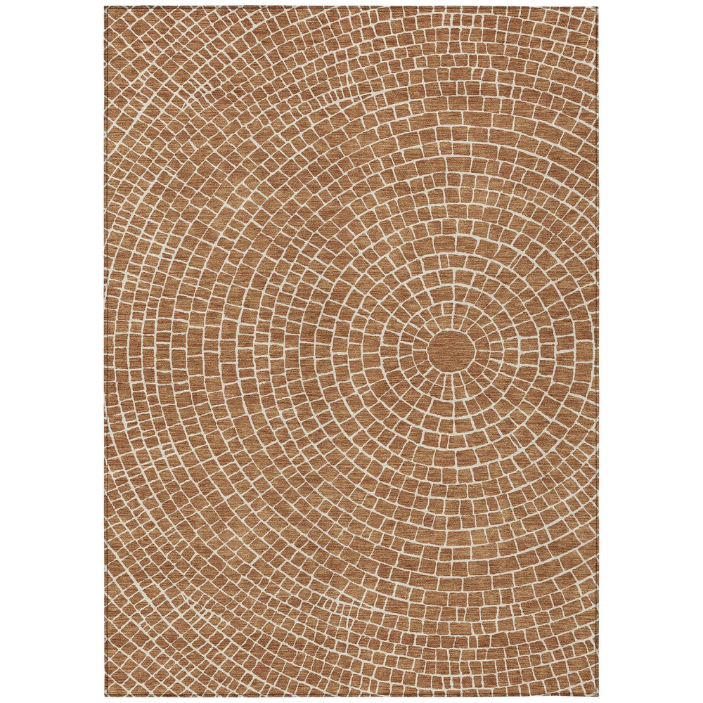 10' X 14' Rust And Ivory Geometric Washable Indoor Outdoor Area Rug HomeRoots