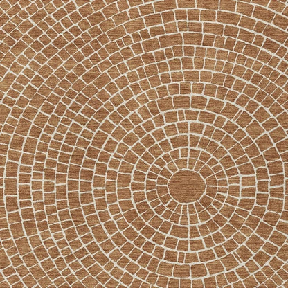 10' X 14' Rust And Ivory Geometric Washable Indoor Outdoor Area Rug HomeRoots