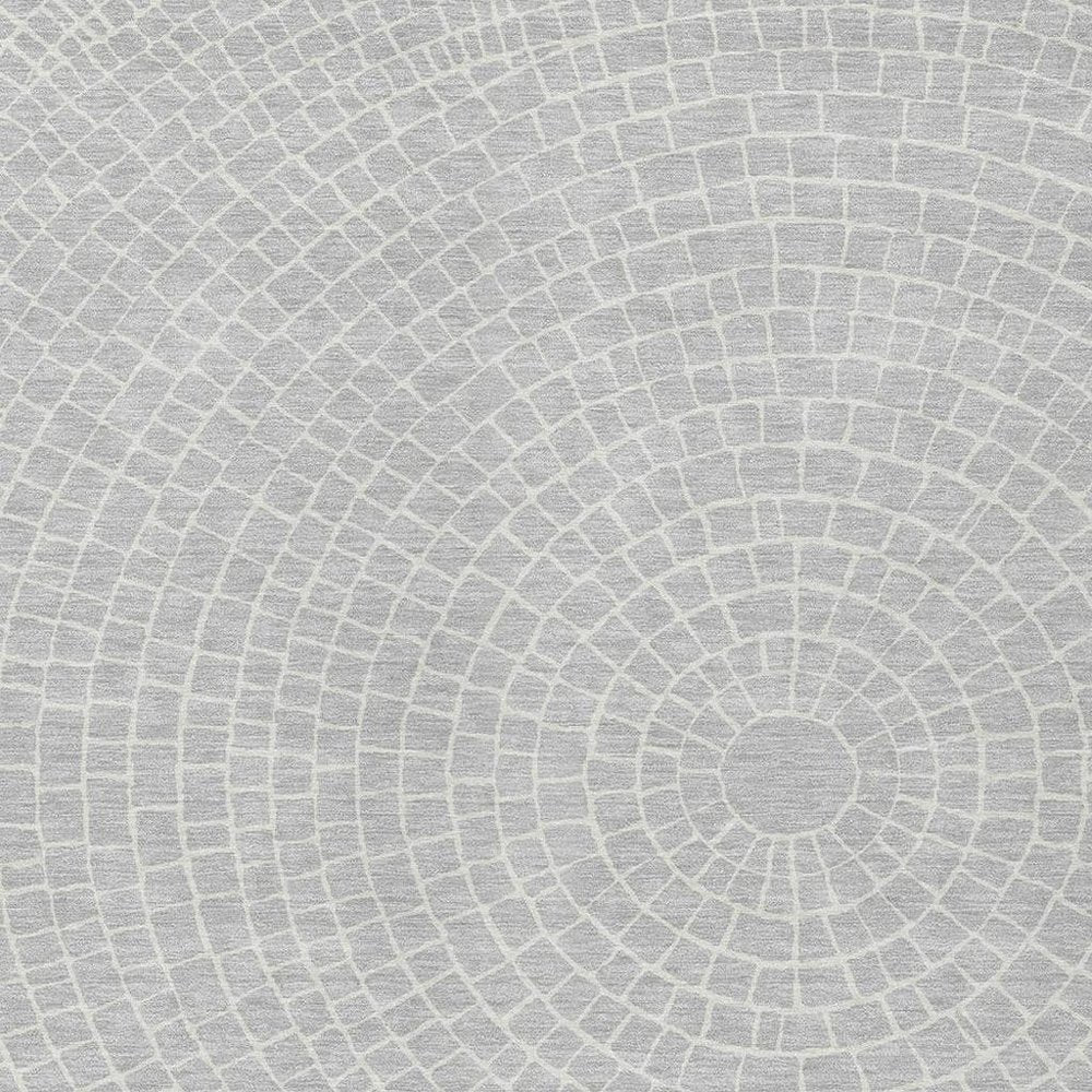 3' X 5' Silver And Ivory Geometric Washable Indoor Outdoor Area Rug HomeRoots