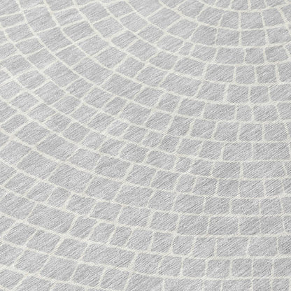 3' X 5' Silver And Ivory Geometric Washable Indoor Outdoor Area Rug HomeRoots