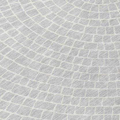 9' X 12' Silver And Ivory Geometric Washable Indoor Outdoor Area Rug HomeRoots